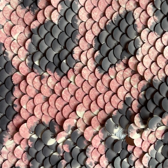 Free People pink & black animal print sequined zip up mini skirt size 6 - Picture 2 of 9